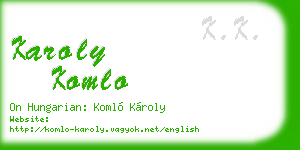 karoly komlo business card